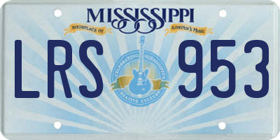 MS license plate LRS953