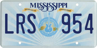 MS license plate LRS954