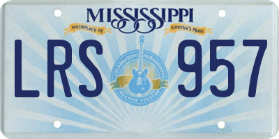 MS license plate LRS957