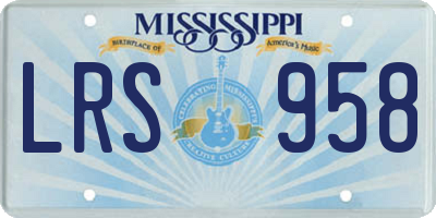 MS license plate LRS958
