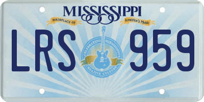 MS license plate LRS959
