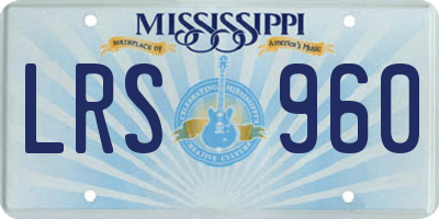 MS license plate LRS960