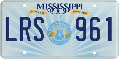 MS license plate LRS961