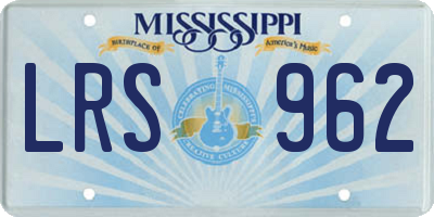 MS license plate LRS962