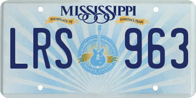 MS license plate LRS963