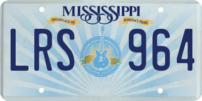 MS license plate LRS964