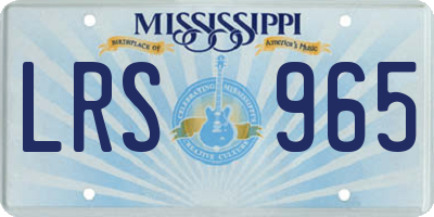 MS license plate LRS965