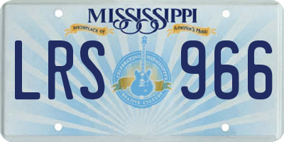 MS license plate LRS966