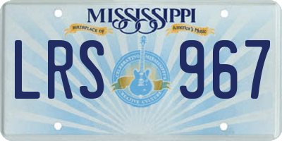 MS license plate LRS967