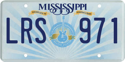 MS license plate LRS971