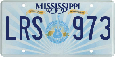 MS license plate LRS973