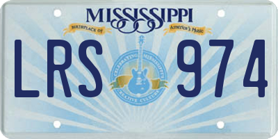 MS license plate LRS974