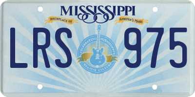 MS license plate LRS975