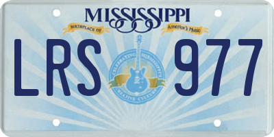 MS license plate LRS977