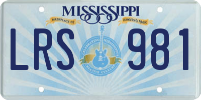 MS license plate LRS981