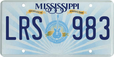 MS license plate LRS983