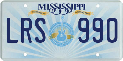 MS license plate LRS990