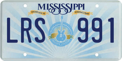 MS license plate LRS991