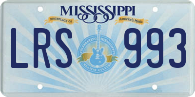 MS license plate LRS993