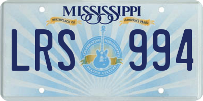 MS license plate LRS994