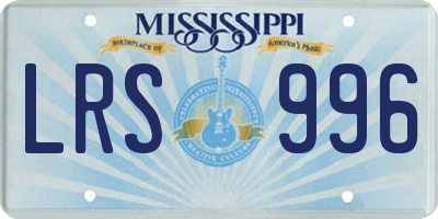 MS license plate LRS996