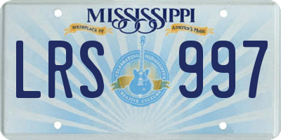 MS license plate LRS997
