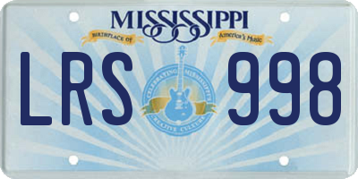 MS license plate LRS998