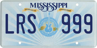 MS license plate LRS999