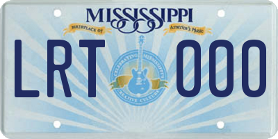 MS license plate LRT000