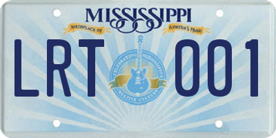 MS license plate LRT001