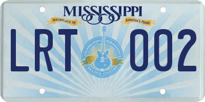 MS license plate LRT002