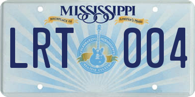 MS license plate LRT004