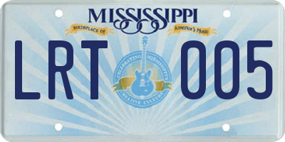 MS license plate LRT005