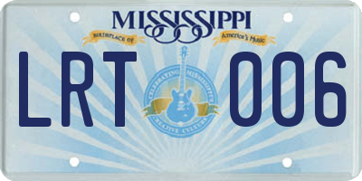 MS license plate LRT006