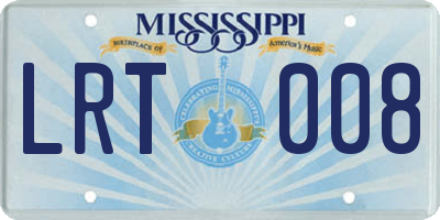 MS license plate LRT008