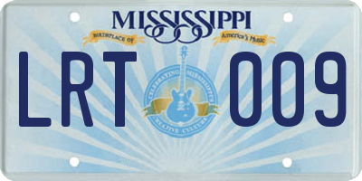 MS license plate LRT009