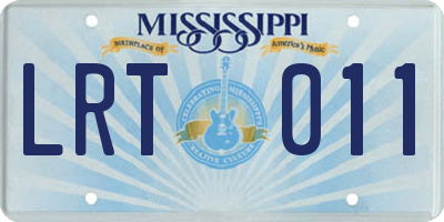 MS license plate LRT011