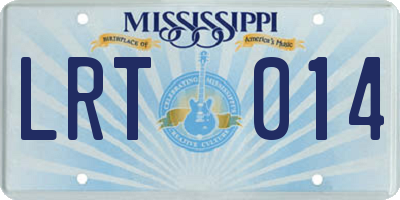 MS license plate LRT014
