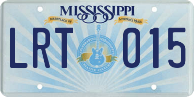 MS license plate LRT015