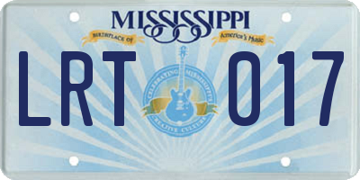 MS license plate LRT017