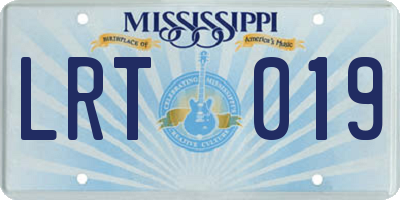 MS license plate LRT019