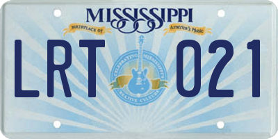 MS license plate LRT021