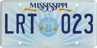 MS license plate LRT023