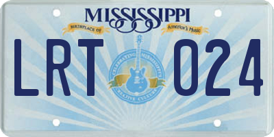 MS license plate LRT024