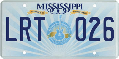 MS license plate LRT026