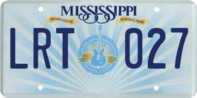 MS license plate LRT027