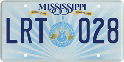 MS license plate LRT028