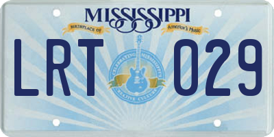 MS license plate LRT029