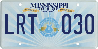MS license plate LRT030