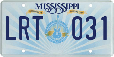 MS license plate LRT031